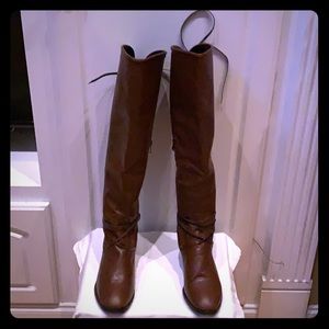 Over the knee brown boots